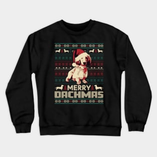 Cute Dachshund Merry Dachmas Ugly Sweater Crewneck Sweatshirt